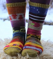 Missae neuloimme kerran Scrap Yarn Sock Advent Calendar